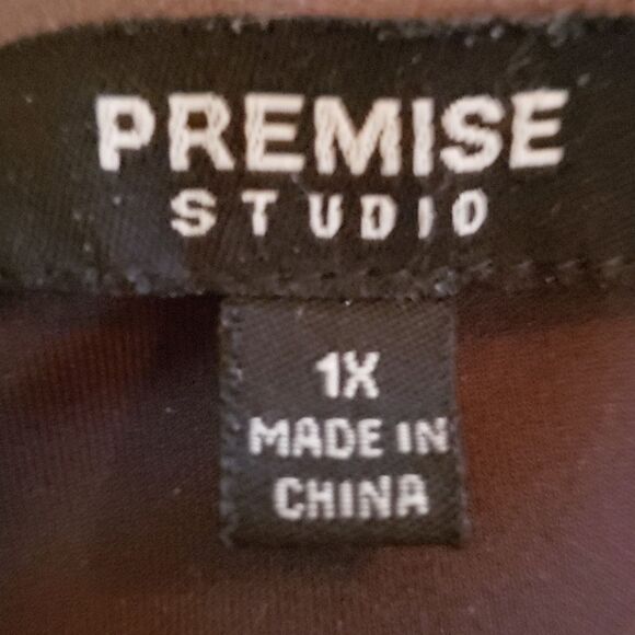 Premiere Studio Gray Duster Cardigan 1X | Faux Suede Leather Pocket Longline - Picture 2 of 7